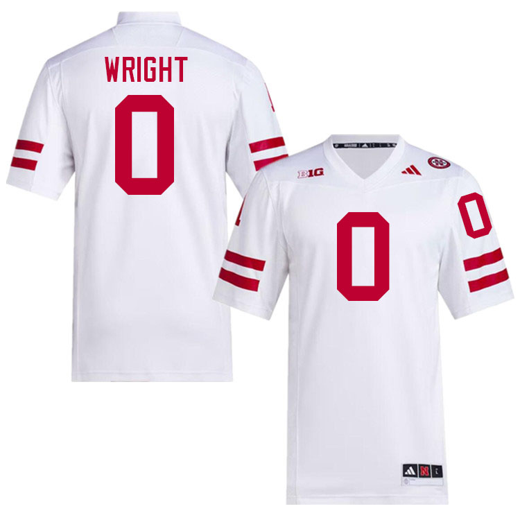 Nebraska Cornhuskers #0 Javin Wright College Football Jersey Stitched-White Nebraska Cornhuskers #0 Javin Wright College Football Jersey Stitched-White